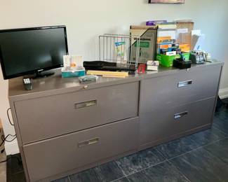 Horizontal,  file cabinets,  4 total , office supplies