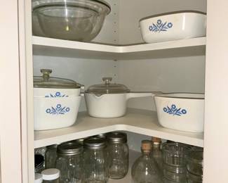 Corningware,  Blue Cornflower, Canning jars 