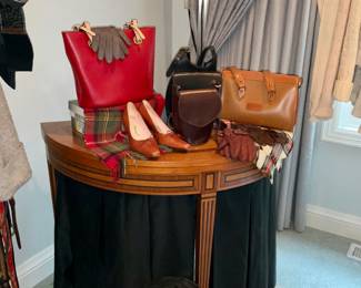 Toohey Dodge leather handbag,  leather gloves, small sizes. Red,  Michael Kors hand bag 