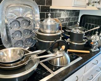 All Clad LTD, pots & pans . Wilton  Armetale serving dishes , 