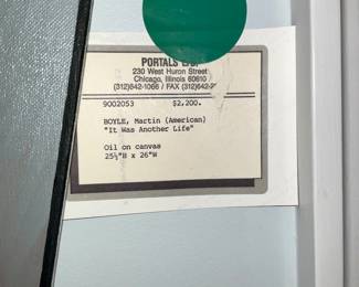 Martin Boyle, oil on Canvas, 25.5H  x 26W, "It was another life" 