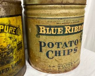 CLOSEUP VIEW EARLY TINS