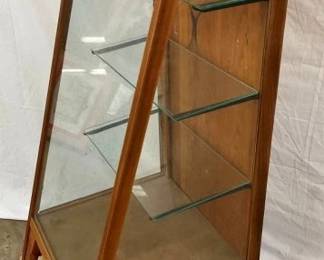 SLANT FRONT W GLASS SHELVES
