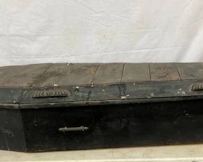 EARLY WOODEN COFFIN