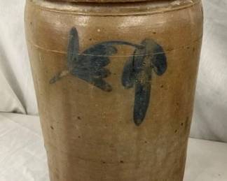 2G. VA POTTERY JAR W/ BLUE COBALT