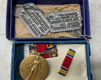 MILITARY PINS, DOG TAGS