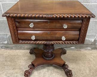 ORNATE FIGURAL 2 DRAWER TABLE