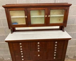 SLAG GLASS AND MARBLE TOP