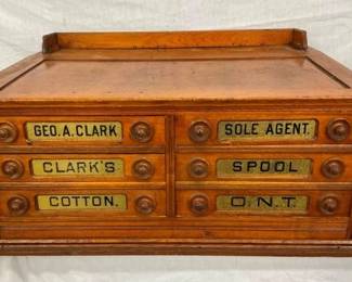 CLARKS OAK COUNTER TOP SPOOL CABINET