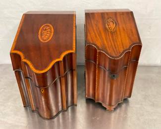 VINTAGE KNIVES BOXES W/ INLAY