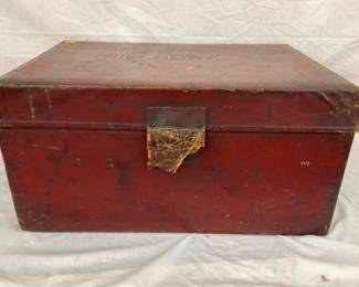 RARE 1800'S LEATHER WRAPPED TRUNK