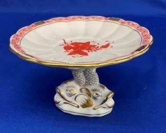 NICE VINTAGE HEREND COMPOTE 3 1/2" TALL