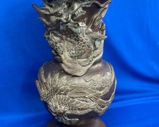 VERY ORNATE BRONZE 19TH CENTURY VASE