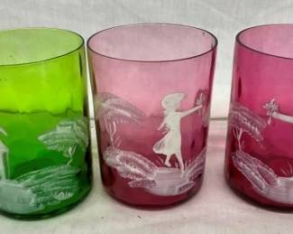 4" MARY GREGORY WATER GLASSES
