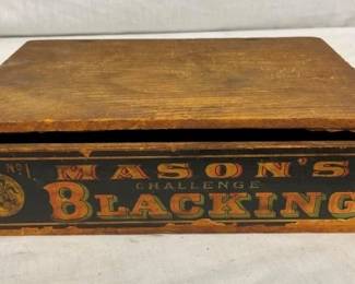 WOODEN MASON BLACKING WOODEN BOX 11X8