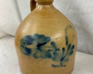 EARLY 1G. PA POTTERY JUG W/ BLUE COBALT