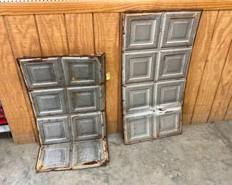 10PCS. EARLY STAMPED METAL CEILING TILE
