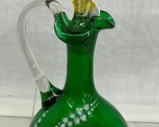 12" EARLY PITCHER W /GLASS STOPPER