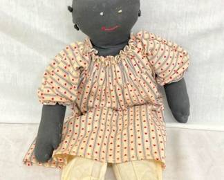 EARLY BLACK AMERICANA RAG DOLL 8X18