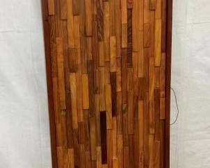 MID CENTURY WALNUT HANDCRAFTED WALL ART