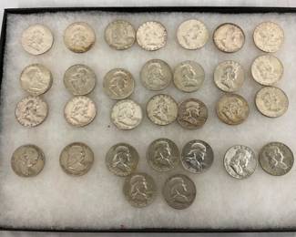 SILVER FRANKLIN HALVES 1957-62