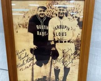 AUTOGRAPHED BABE RUTH PICTURE 13X16