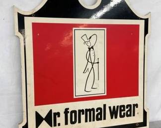 WOODEN MR. FORMAL WEAR SIGN 26X41