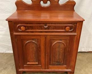 WALNUT WASHSTAND W/ SPLASH