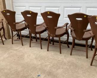 NICE SET MATCHING OAK BILLIARD CHAIRS