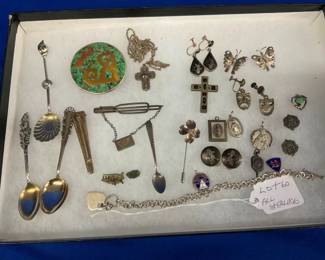 VARIOUS STERLING ITEMS, SPOONS,JEWELRY