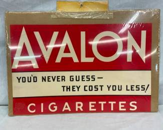 CB AVALON CIGARETTES SIGN 17X11