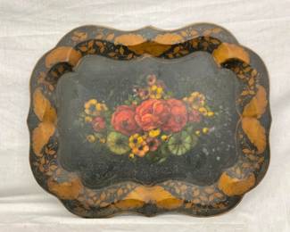 EARLY HANDPAINTED VINTAGE SERVING TRAY