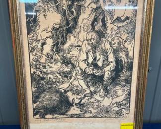 SIGNED EARLY ART WORK 12X15 1/2