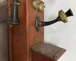 EARLY OAK HANGING WALL TELEPHONE