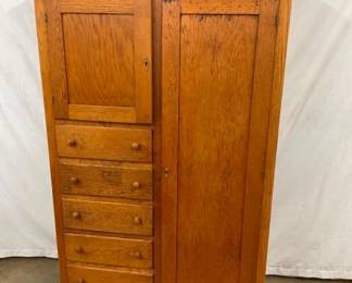 LARKIN CO. OAK KNOCKDOWN WARDROBE
