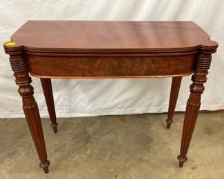EARLY SHERIDAN WALNUT CARD TABLE