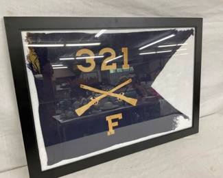 FRAMED #321 F FLAG 28X19 REPLICA