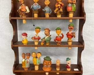 EARLY COLLECTION WOODEN CARVED CORKS