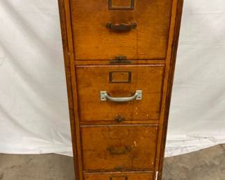 4 DRAWER OAK LAYWER LEGAL FILE CABINET