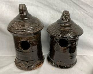 10" HEWELL POTTERY BIRD HOUSES