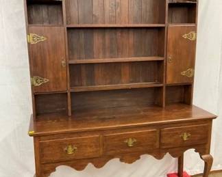 ENGLISH OAK PEWTER CUPBOARD