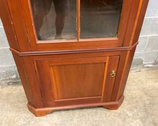 BOTTOM VIEW CHERRY CORNER CUPBOARD
