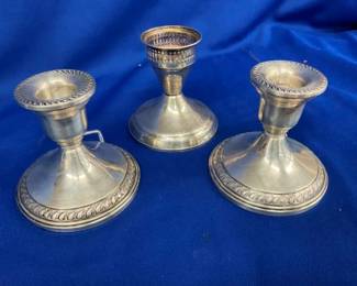25. STERLING CANDLE HOLDERS