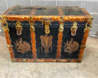 LEATHER TRUNK W/ GRIFFINS