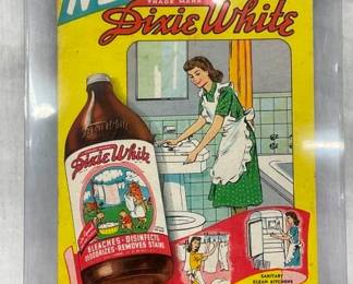 DIXIE WHITE BLEACHES ADV. SIGN 7X10