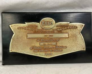 1958 ESSO 30YRS PLAQUE 14X8