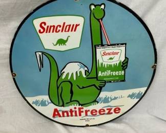 30IN. PORC. SINCLAIR ANTIFREEZE SIGN