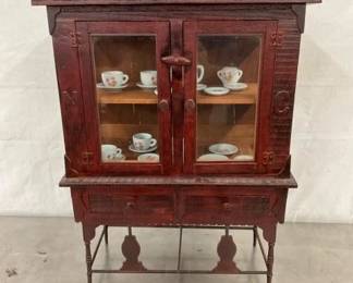 CHILDS CHINA CABINET W/ TEA SET