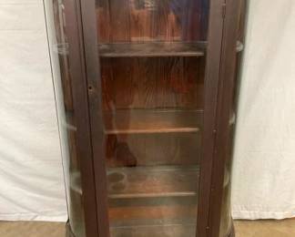 OAK CHINA CABINET W/ CURVED SIDES