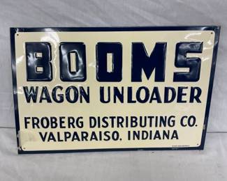 SST EMB. BOOMS WAGON SIGN OLD STOCK